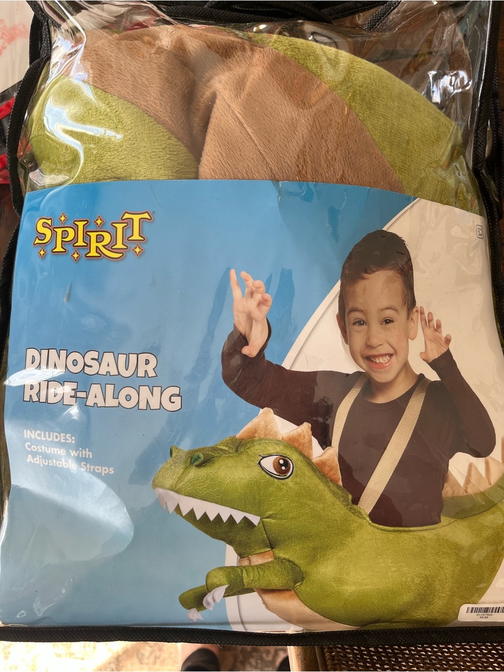 Spirit Halloween Dinosaur Ride Along Costume Toddler Adjustable Straps